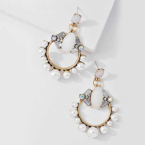 Estella Bartlett | Gold Plated Multi Pearl Hoop Earrings